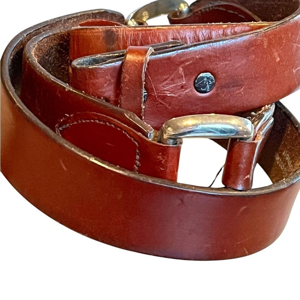 Vintage Harness Leather Brown Belt Western Style Horse Bit Unisex Casual - Picture 3 of 6